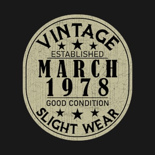 Vintage Established March 1978 - Good Condition Slight Wear T-Shirt