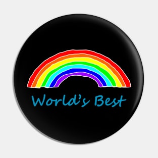 Worlds Best Rainbow for Fathers Day Pin