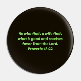 Bible Verse Proverbs 18:22 Pin