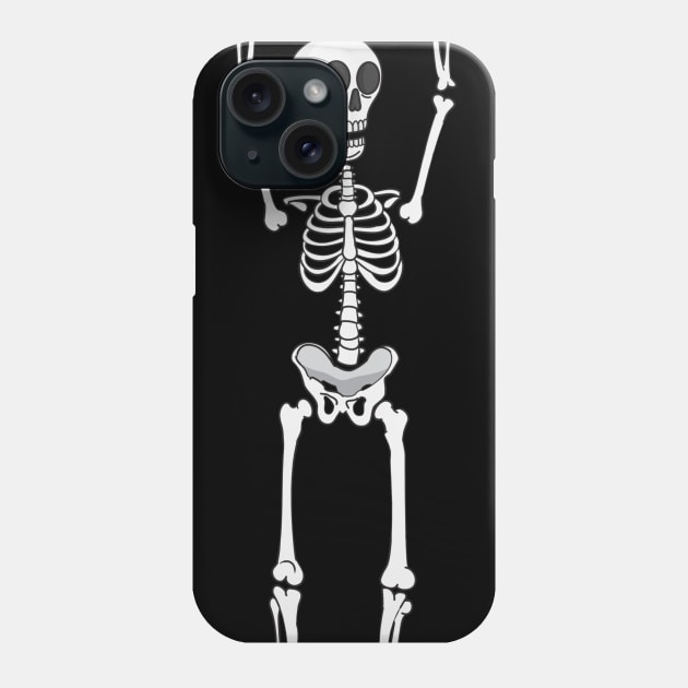 Skeleton Holding His Hands Up Phone Case by DANPUBLIC