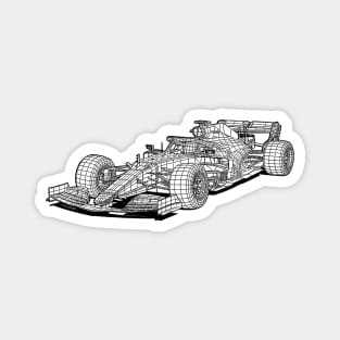 Formula 1 Car Blueprint Sketch Art Magnet