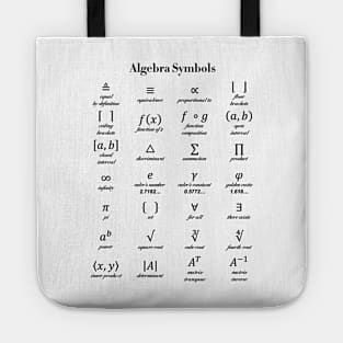 Algebra Symbols Tote
