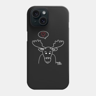 Love moose on navy blue Phone Case