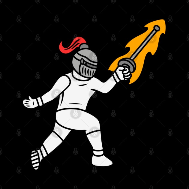 Cute cartoon knight fencing by Andrew Hau