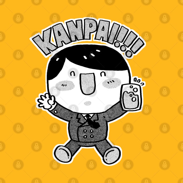 CUTE MR SALARY MAN CHEERING KANPAI by DOODLEHOLIC ANONYMOUS