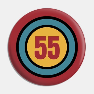 The Number 55 - fifty five - fifty fifth - 55th Pin