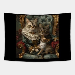 Victorian Pussy with Pets Tapestry