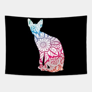 Pastel Flower Tattoo Sphynx Cat Tapestry