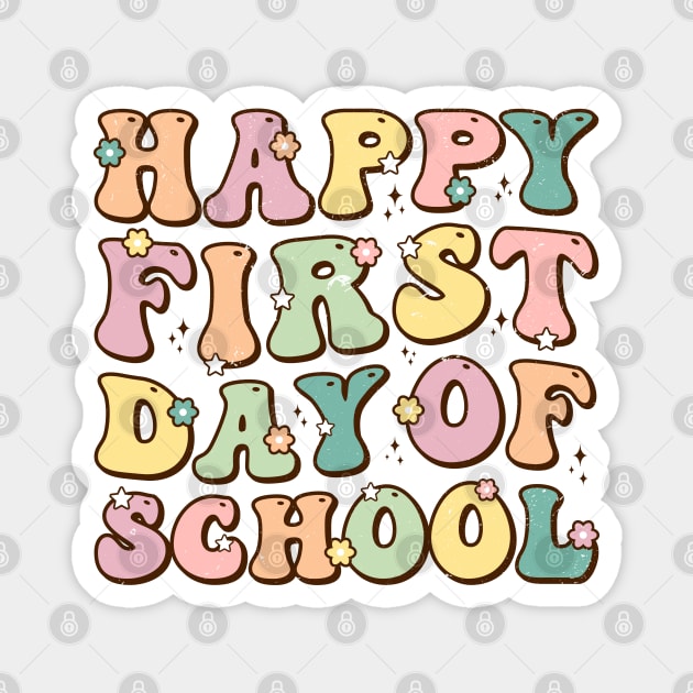 Happy First Day Of School Retro Vintage Magnet by Zakzouk-store