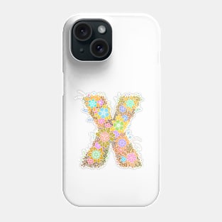 "X" Floral Letter Monogram Phone Case