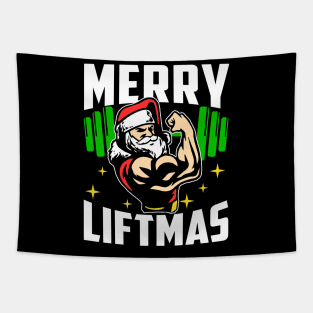 Merry Liftmas Funny Christmas Gym Workout Fitness Gift Tapestry