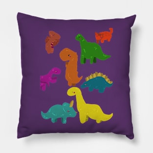 Cute Dino pattern illustration - procreate Pillow