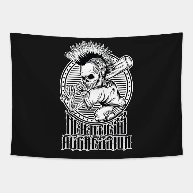 Baseball Skull Player Tapestry by Relentless_aggression