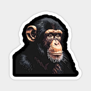 Chimpanzee in Pixel Form Magnet