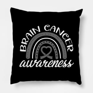 Brain Cancer Awareness Brain Cancer Rainbow Pillow