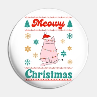 Meowy Christmas Pin