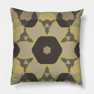 Tan Mosaic Autumn Fall Geometric Tile Pillow