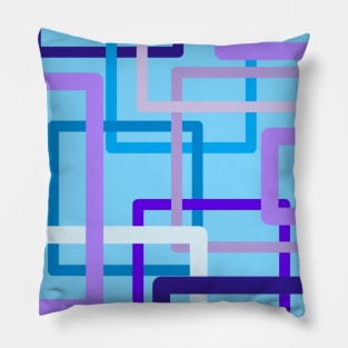 Blue Pipes Geometric Pattern Pillow