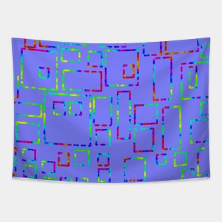 Rainbow Blocks on Blue Violet 5748 Tapestry