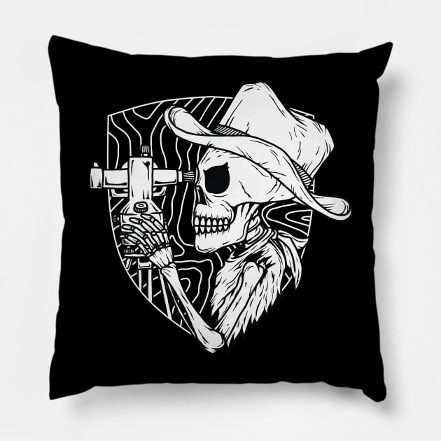 cowboy surveyor Pillow by AZMTH CLOTHING