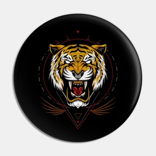 Tiger with roaring face Pin