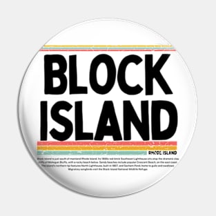 Block Island, Rhode Island gift  art 90s style retro vintage 80s Pin