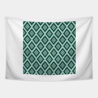 Dark green and greyish green diamond motif pattern Tapestry