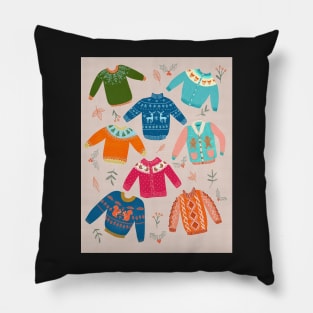 Sweater weather illustration Pillow