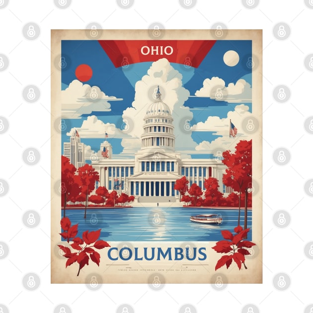 Columbus Ohio United States of America Tourism Vintage Poster by TravelersGems