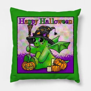 Happy Halloween says the little Halloween Dragon Pillow