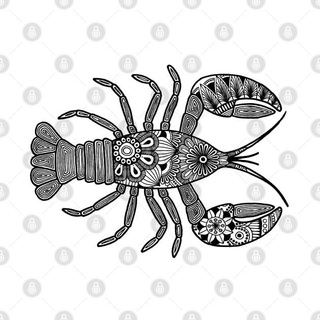 Lobster (black and white horizontal) by calenbundalas