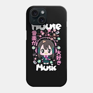 HOUSE MUSIC - Cute Kawaii Character (white/pink/mint) Phone Case