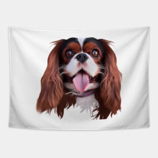 Cute Cavalier King Charles Spaniel Drawing Tapestry