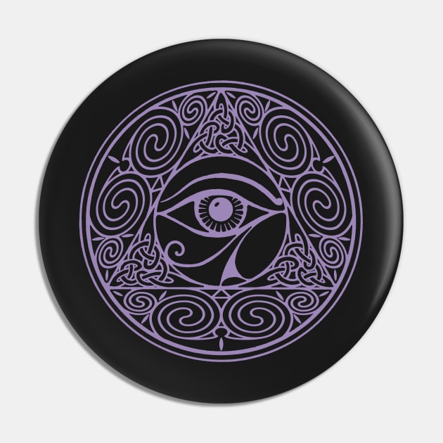 Celtic All Seeing Eye - purple Pin by Dysis23A