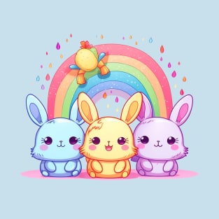 Kawaii Bunnies Pride Rainbow Squadron T-Shirt