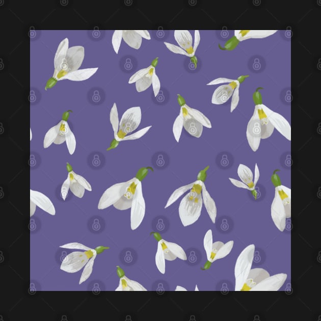 Oxfordshire Snowdrops Repeat Pattern by NattyDesigns