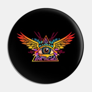 psychedelic winged eye Pin