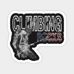 A Women Climbing Rocks Magnet