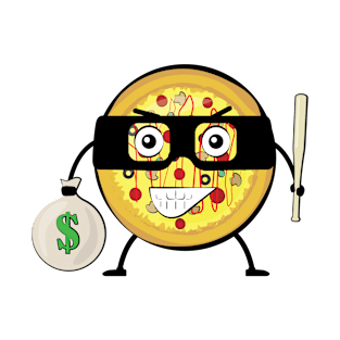 Pizza Bandit  - Funny Character Illustration T-Shirt