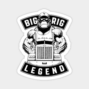 Funny Trucker Bigfoot Big Rig Legend Truck Driver Magnet