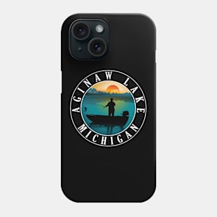 Aginaw Lake Fishing Michigan Sunset Phone Case