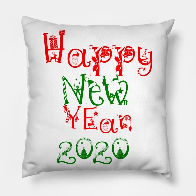 Happy New Year 2020 Pillow by maro_00