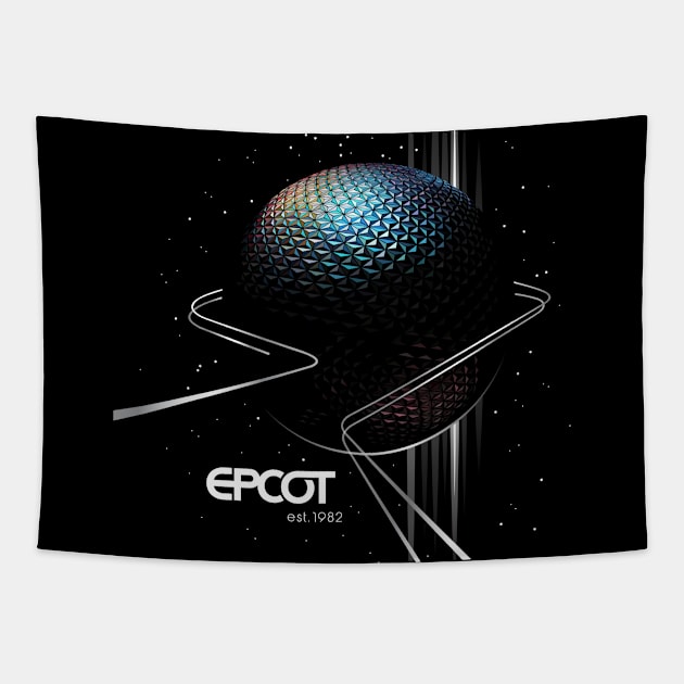 EPCOT Spaceship Earth Shirt Design - Front Design for Dark Shirts Tapestry by Blake Dumesnil Designs