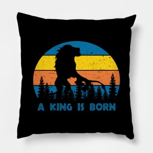 A King Is Born Retro Lion Pillow