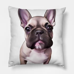 Cute French Bulldog Drawing Pillow