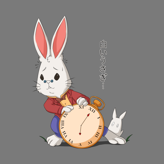 White Rabbit Running Late by Aki-