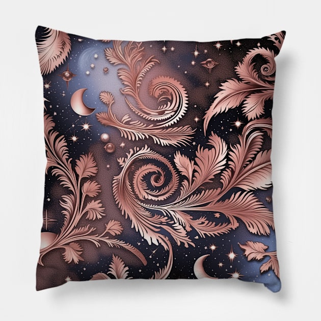 Other Worldly Designs- nebulas, stars, galaxies, planets with feathers Pillow by BirdsnStuff