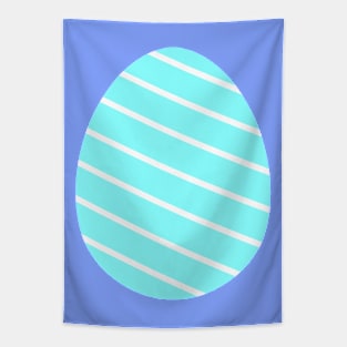 Easter egg blue with white lines Tapestry