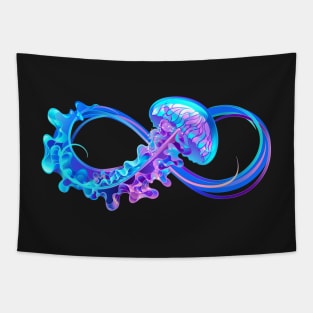 Infinity with Glowing Jellyfish Tapestry