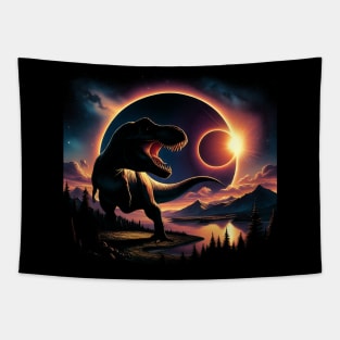 T-rex Solar Eclipse 2024 Ohio Tapestry